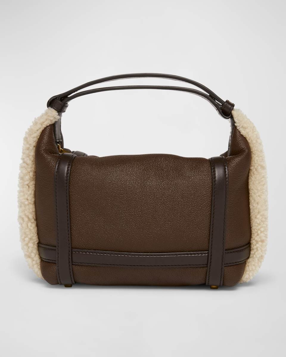 Wallace Mini Lamb Fur Top-Handle Bag